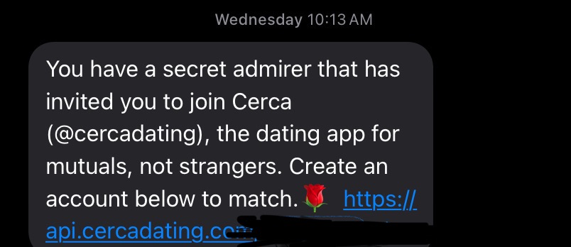 Text telling users to download Cerca